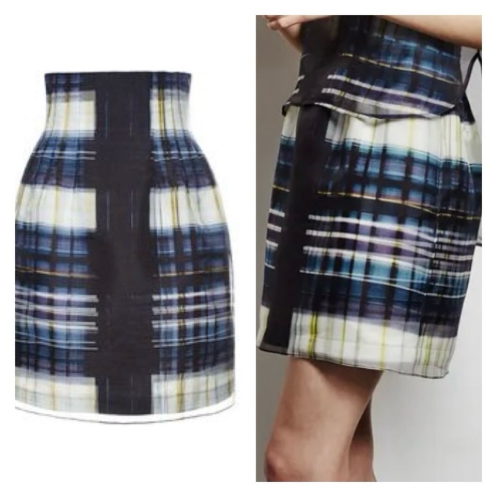 Marissa Webb Elodie Plaid Silk Tulip Skirt WS0045